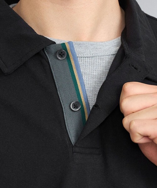 coen（コーエン）の「カラーリブニットポロシャツ（ポロシャツ・メンズ・ホワイト/グレー/ブラック・M/XL/L）」の9枚目の写真