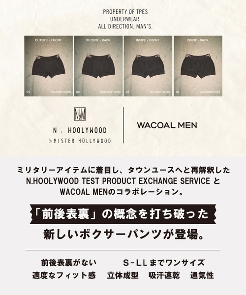 WACOAL MEN（ワコールメン）の「「N.H.TPES」コラボ　 「PANTS HOLIC」　ボクサーパンツ（ボクサーパンツ・メンズ・オリーブ/ブラック/グレー・S～LL）」の4枚目の写真