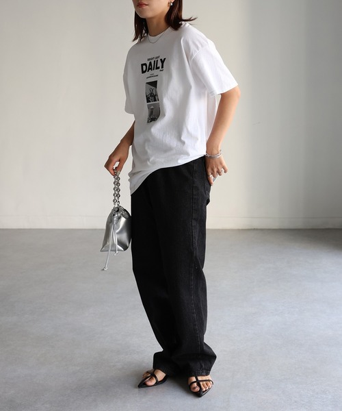 Riberry（リベリー）の「DAILYフォトプリント半袖Tシャツ（Tシャツ/カットソー・レディース・ブラック/ホワイト・MEDIUM）」の15枚目の写真