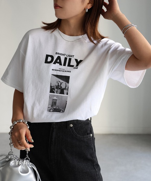 Riberry（リベリー）の「DAILYフォトプリント半袖Tシャツ（Tシャツ/カットソー・レディース・ブラック/ホワイト・MEDIUM）」の13枚目の写真