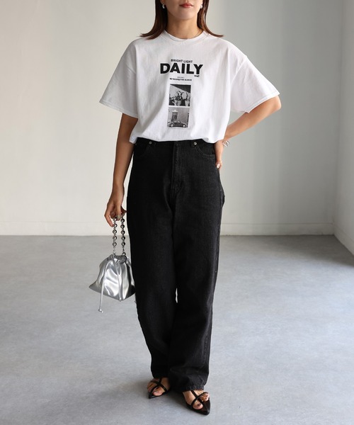 Riberry（リベリー）の「DAILYフォトプリント半袖Tシャツ（Tシャツ/カットソー・レディース・ブラック/ホワイト・MEDIUM）」の5枚目の写真
