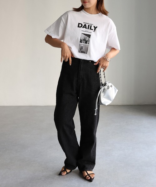 Riberry（リベリー）の「DAILYフォトプリント半袖Tシャツ（Tシャツ/カットソー・レディース・ブラック/ホワイト・MEDIUM）」の12枚目の写真