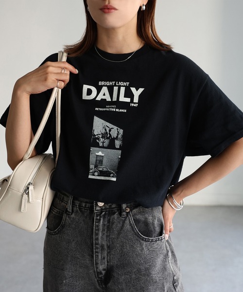Riberry（リベリー）の「DAILYフォトプリント半袖Tシャツ（Tシャツ/カットソー・レディース・ブラック/ホワイト・MEDIUM）」の11枚目の写真