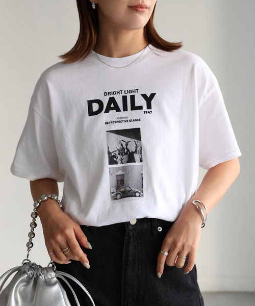 Riberry（リベリー）の「DAILYフォトプリント半袖Tシャツ（Tシャツ/カットソー・レディース・ブラック/ホワイト・MEDIUM）」の3枚目の写真