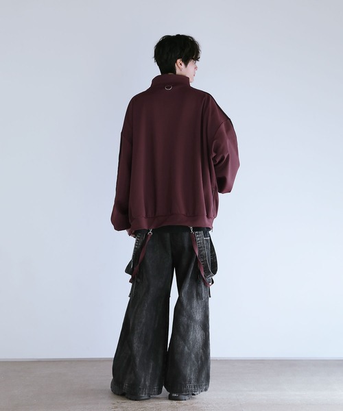 LILLルーズシルエットハイウエストサスペンダーZIPポケットデニムカーゴパンツ ルーズシルエットハイウエストサスペンダーZIPポケットデニム