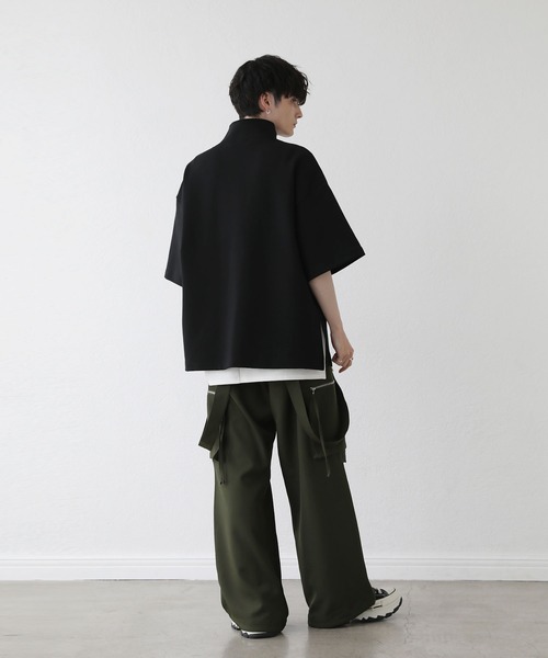 LILL（リル）の「ルーズシルエットハイウエストサスペンダーZIPポケットデニムカーゴパンツ（カーゴパンツ・メンズ・チャコール/ブラック/グレー/オリーブ/ブラック系/ブルー系/ブラック系1/ダークグレー/ブルー系1・S/M/L/XL/XS）」の19枚目の写真