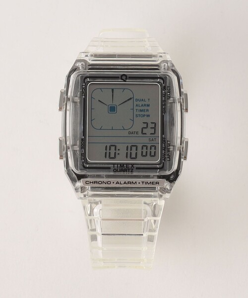 TIMEX(タイメックス)の「<TIMEX>Q LCA トランスパレント デジタルウォッチ 腕時計(デジタル腕時計・メンズ・ダークグレー/コバルトブルー/その他1・FREE)」の3枚目の写真