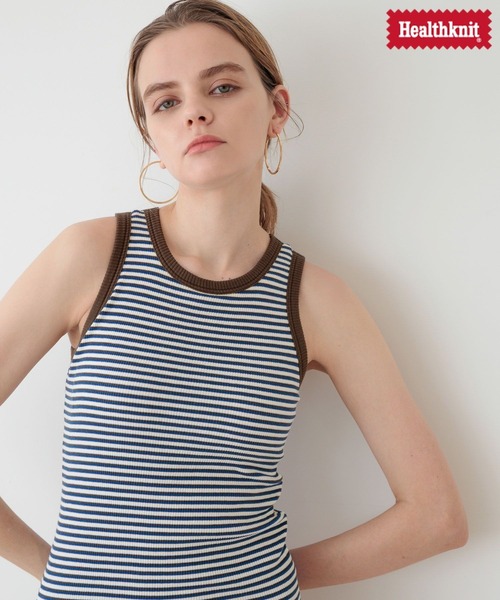 Healthknit（ヘルスニット）の「【Healthknit × bijorie】カップ付きアメスリ／NEW BASIC（タンクトップ・レディース・グリーン/ブラウン/レッド・LARGE/MEDIUM/LG）」の9枚目の写真