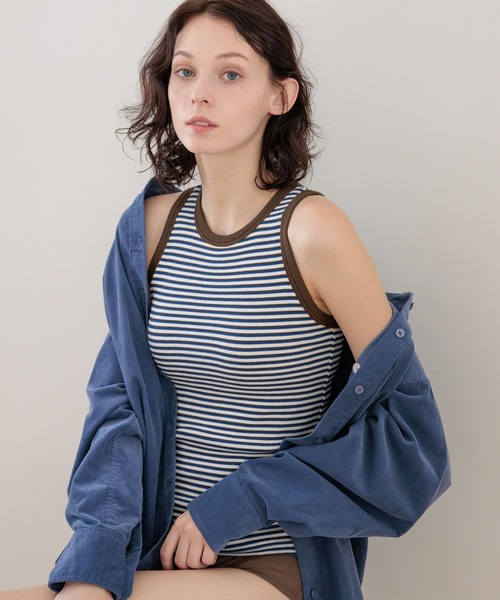 Healthknit（ヘルスニット）の「【Healthknit × bijorie】カップ付きアメスリ／NEW BASIC（タンクトップ・レディース・グリーン/ブラウン/レッド・LARGE/MEDIUM/LG）」の5枚目の写真