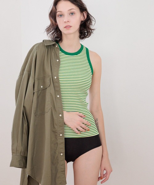 Healthknit（ヘルスニット）の「【Healthknit × bijorie】カップ付きアメスリ／NEW BASIC（タンクトップ・レディース・グリーン/ブラウン/レッド・LARGE/MEDIUM/LG）」の7枚目の写真