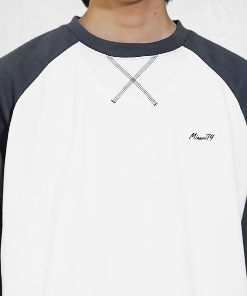 MinoriTY】肉厚さらさら生地ラグランスリーブ半袖ビッグTシャツ