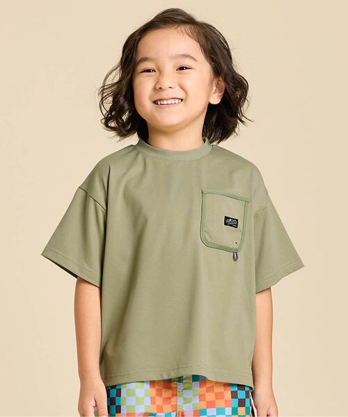 F.O.KIDS（エフオーキッズ）の「【水陸両用】ハイブリッド BIG Tee（Tシャツ/カットソー・キッズ・ブラック/ベージュ/カーキ/ブルー・90/100/110/120/80/130/95/140/150）」の3枚目の写真