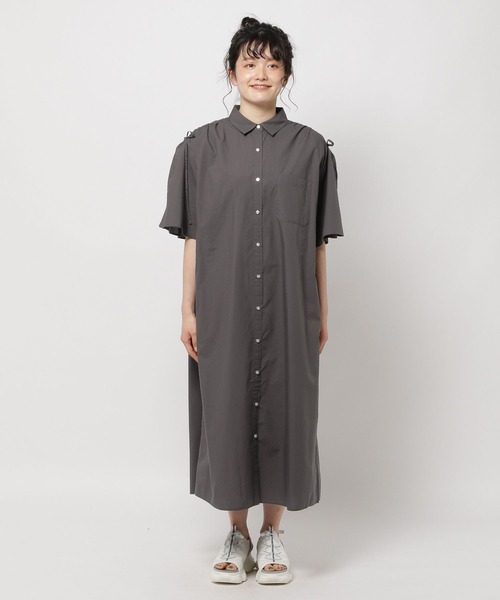 niko and...（ニコアンド）の「マーセシャーリングスリットワンピース（シャツワンピース・レディース・チャコール/イエロー/ブルー・MEDIUM/LARGE）」の16枚目の写真