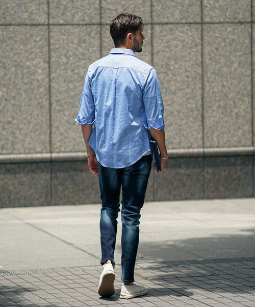 SOMEDIFF(サムディフ)の「【SOMEDIFF】リペア加工テーパードデニムパンツ メンズ(デニムパンツ・メンズ・ブルー/インディゴブルー・M/L/XL)」の7枚目の写真