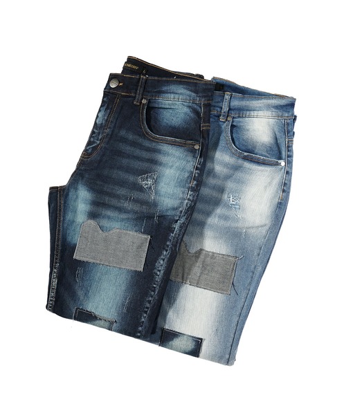 SOMEDIFF(サムディフ)の「【SOMEDIFF】リペア加工テーパードデニムパンツ メンズ(デニムパンツ・メンズ・ブルー/インディゴブルー・M/L/XL)」の17枚目の写真