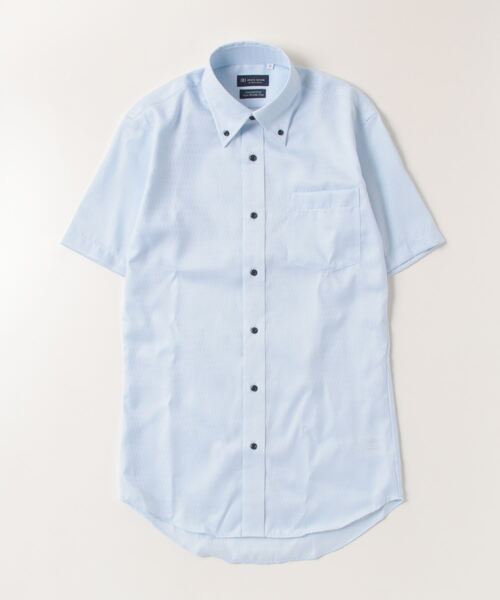 TOKYO SHIRTS(トウキョウシャツ)の「超形態安定ノーアイロン ボタンダウン 半袖ビジネスワイシャツ(ビジネスシャツ・メンズ・ブルー・首回り43cm/首回り42cm/首回り41cm/首回り39cm/首回り37cm)」の6枚目の写真