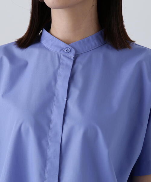 N.(N. Natural Beauty Basic)(エヌエヌナチュラルビューティーベーシック)の「◆バックプリーツバンドカラーシャツ(シャツ/ブラウス・レディース・オフホワイト/グレー/ブルー・MEDIUM)」の6枚目の写真