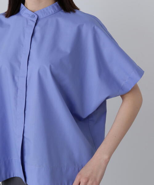 N.(N. Natural Beauty Basic)(エヌエヌナチュラルビューティーベーシック)の「◆バックプリーツバンドカラーシャツ(シャツ/ブラウス・レディース・オフホワイト/グレー/ブルー・MEDIUM)」の7枚目の写真