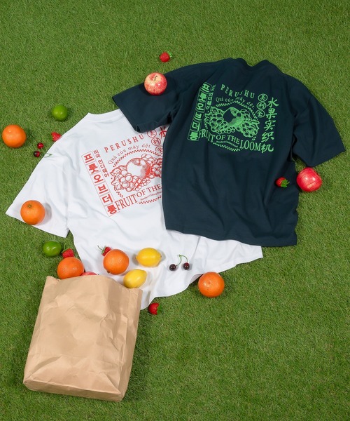 Perushu（ペルーシュ）の「Perushu × fruit of the loom コラボTシャツ（Tシャツ/カットソー・メンズ・ネイビー/オフホワイト・MEDIUM/LARGE）」の17枚目の写真