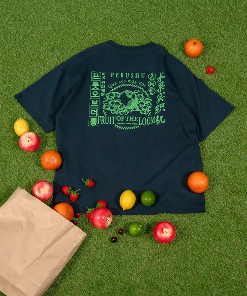Perushu（ペルーシュ）の「Perushu × fruit of the loom コラボTシャツ（Tシャツ/カットソー・メンズ・ネイビー/オフホワイト・MEDIUM/LARGE）」の19枚目の写真