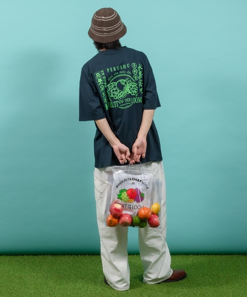 Perushu（ペルーシュ）の「Perushu × fruit of the loom コラボTシャツ（Tシャツ/カットソー・メンズ・ネイビー/オフホワイト・MEDIUM/LARGE）」の9枚目の写真
