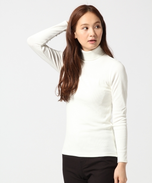 GLOBAL WORK（グローバルワーク）の「スパンテレコタートル長袖/567031（Tシャツ/カットソー・レディース・その他/ライトグレー/ブラック/ネイビー/ホワイト/グレー/ダークブルー/ブラウン/カーキ・SMALL/LARGE/MEDIUM）」の2枚目の写真