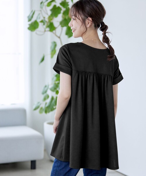 Tiaclasse(ティアクラッセ)の「【UVカット・吸水速乾】 “きれい見え” バックフレアチュニック(Tシャツ/カットソー・レディース・ネイビー/グレイッシュベージュ/ブラック・M/L)」の18枚目の写真