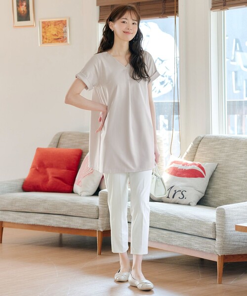 Tiaclasse(ティアクラッセ)の「【UVカット・吸水速乾】 “きれい見え” バックフレアチュニック(Tシャツ/カットソー・レディース・ネイビー/グレイッシュベージュ/ブラック・M/L)」の20枚目の写真