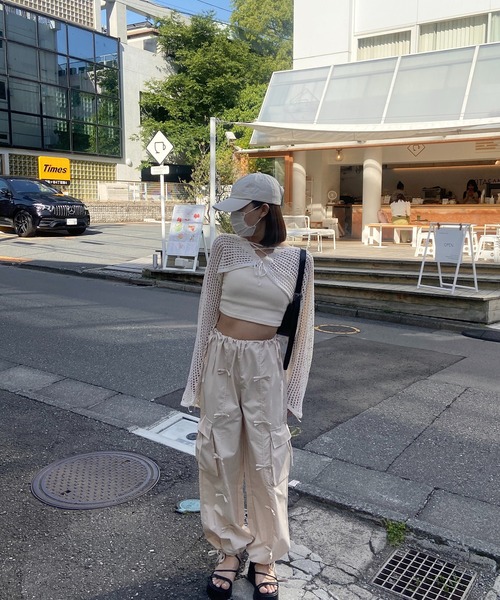 RiLi(リリ)の「クロップドローゲージカーデ【RL】(カーディガン/ボレロ・レディース・ライトベージュ/ブラック/グレー・FREE)」の5枚目の写真