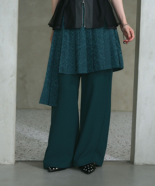 HARE（ハレ）の「イソザイレイヤードラップパンツ(HARE)（スラックス・レディース・ブラック/グリーン/ストライプ・FREE）」の11枚目の写真