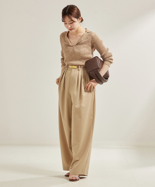 セール】THREE TUCK ワイド パンツ（スラックス）｜Plage