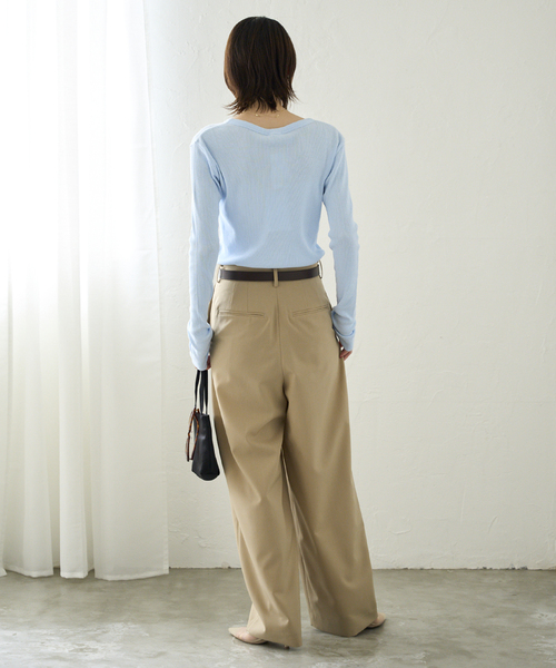 セール】THREE TUCK ワイド パンツ（スラックス）｜Plage（プラージュ
