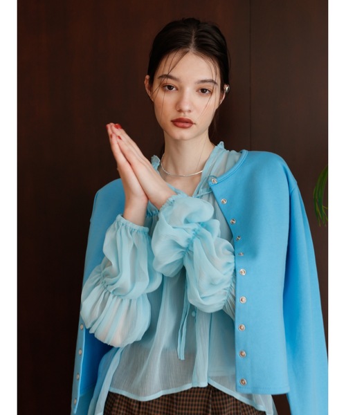 Katrin TOKYO(カトリーントーキョー)の「triple shirring blouse set(シャツ/ブラウス・レディース・ブルー/ホワイト/グリーン/ピンク/パープル/イエロー・XS/FREE)」の4枚目の写真