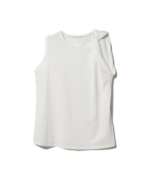 ESTNATION（エストネーション）の「ESTNATION / ハイゲージショルダーツイストトップス（Tシャツ/カットソー・レディース・ブラウン/ライトブルー/ホワイト・FREE）」の2枚目の写真