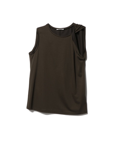 ESTNATION（エストネーション）の「ESTNATION / ハイゲージショルダーツイストトップス（Tシャツ/カットソー・レディース・ブラウン/ライトブルー/ホワイト・FREE）」の8枚目の写真