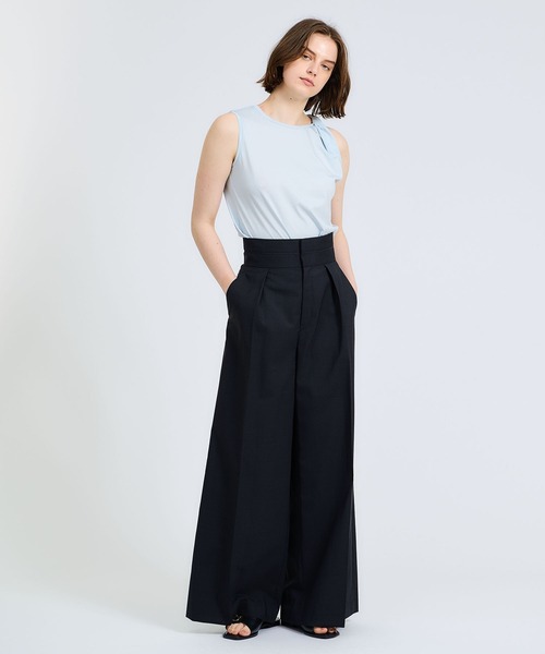 ESTNATION（エストネーション）の「ESTNATION / ハイゲージショルダーツイストトップス（Tシャツ/カットソー・レディース・ブラウン/ライトブルー/ホワイト・FREE）」の9枚目の写真