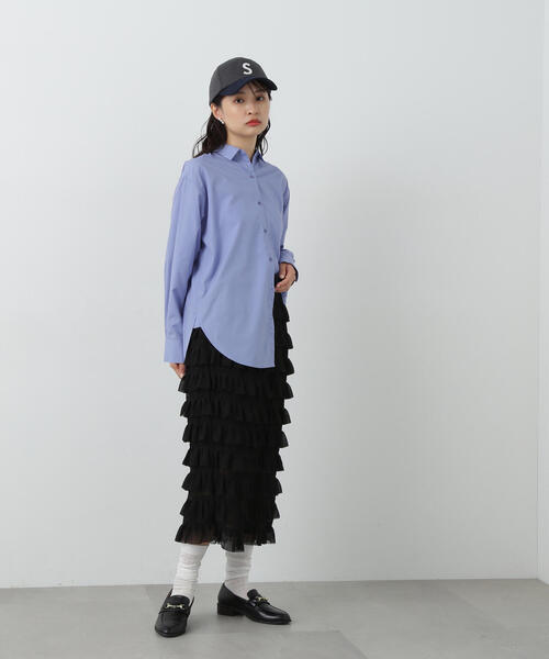 N.（N. Natural Beauty Basic）（エヌエヌナチュラルビューティーベーシック）の「◆ダンダンフリルスカート（スカート・レディース・ブラック/クリーム・MEDIUM）」の7枚目の写真