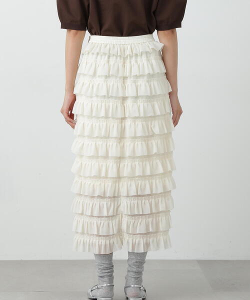 N.（N. Natural Beauty Basic）（エヌエヌナチュラルビューティーベーシック）の「◆ダンダンフリルスカート（スカート・レディース・ブラック/クリーム・MEDIUM）」の21枚目の写真