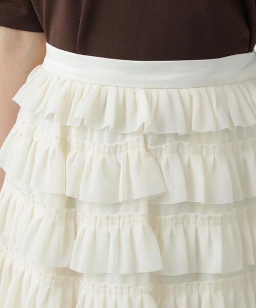 N.（N. Natural Beauty Basic）（エヌエヌナチュラルビューティーベーシック）の「◆ダンダンフリルスカート（スカート・レディース・ブラック/クリーム・MEDIUM）」の22枚目の写真
