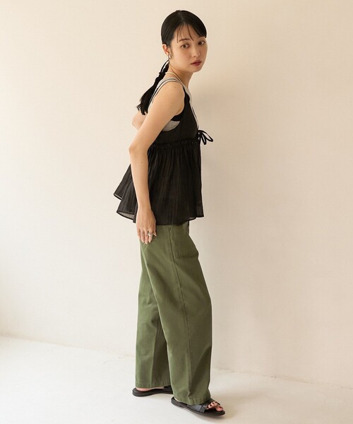 FREAK'S STORE（フリークスストア）の「ワッシャーハート刺繍 キャミビスチェ（キャミソール・レディース・ピンク/ブラック/オフホワイト・ﾌﾘ-）」の13枚目の写真