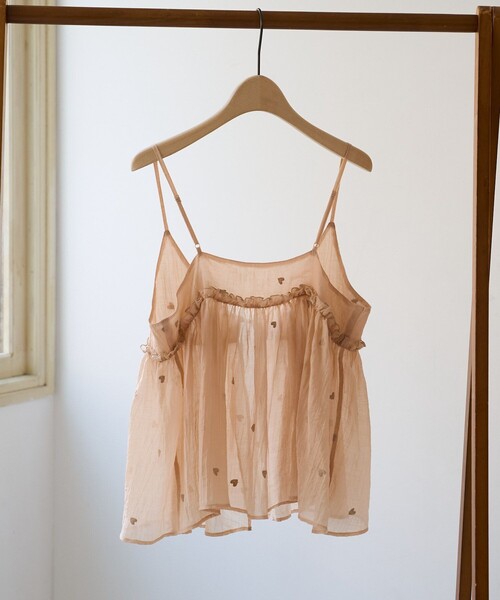 FREAK'S STORE（フリークスストア）の「ワッシャーハート刺繍 キャミビスチェ（キャミソール・レディース・ピンク/ブラック/オフホワイト・ﾌﾘ-）」の19枚目の写真