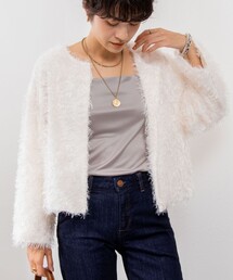 NOLLEY’S Sophi | フリンジカットジャガードボレロジャケット(ノーカラージャケット)