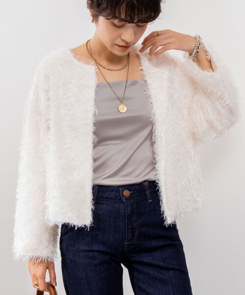 NOLLEY'S sophi ノーカラージャケット ホワイト NOLLEY´S sophi ノーカラージャケット ホワイト