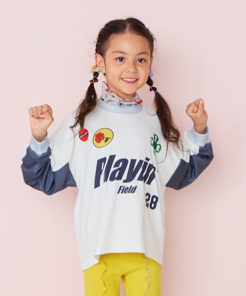 BIG FIELD（ビッグフィールド）の「L/Sサッカーゲームシャツ（Tシャツ/カットソー・キッズ・チャコール/レッド/ブルー/オフホワイト・XL/L/M/S）」の2枚目の写真