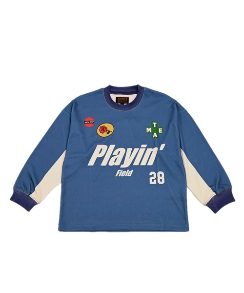 BIG FIELD（ビッグフィールド）の「L/Sサッカーゲームシャツ（Tシャツ/カットソー・キッズ・チャコール/レッド/ブルー/オフホワイト・XL/L/M/S）」の4枚目の写真