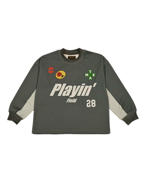 BIG FIELD（ビッグフィールド）の「L/Sサッカーゲームシャツ（Tシャツ/カットソー・キッズ・チャコール/レッド/ブルー/オフホワイト・XL/L/M/S）」の3枚目の写真