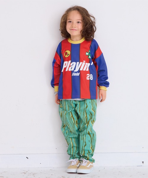 BIG FIELD（ビッグフィールド）の「L/Sサッカーゲームシャツ（Tシャツ/カットソー・キッズ・チャコール/レッド/ブルー/オフホワイト・XL/L/M/S）」の13枚目の写真