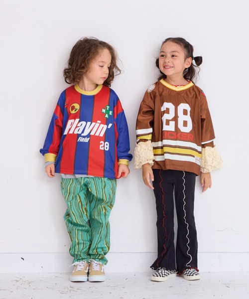 BIG FIELD（ビッグフィールド）の「L/Sサッカーゲームシャツ（Tシャツ/カットソー・キッズ・チャコール/レッド/ブルー/オフホワイト・XL/L/M/S）」の21枚目の写真