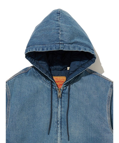 Levi's（リーバイス）の「Levi's/リーバイス WORKWEAR POTRERO デニム フーディー ミディアムインディゴ GET INVOLVED（パーカー・メンズ・インディゴブルー・S/M/L/XL）」の6枚目の写真