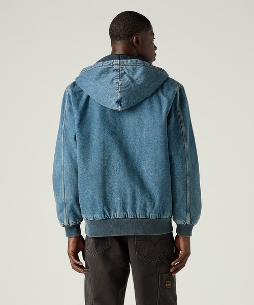 Levi's（リーバイス）の「Levi's/リーバイス WORKWEAR POTRERO デニム フーディー ミディアムインディゴ GET INVOLVED（パーカー・メンズ・インディゴブルー・XL/L/M/S）」の10枚目の写真